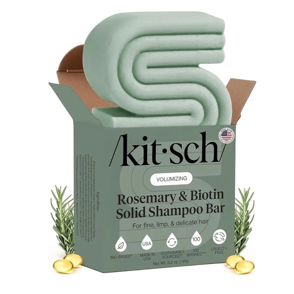 Kitsch Shampoo Bar Rosemary & Biotin Volumizing Hair Growth Fine Hair 3.2oz New